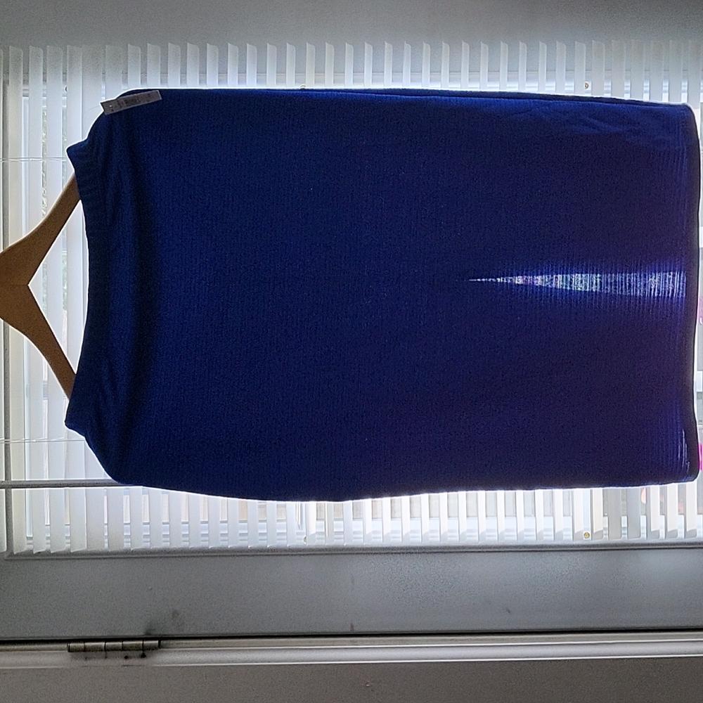 Electric blue knee length skirt with back middle split